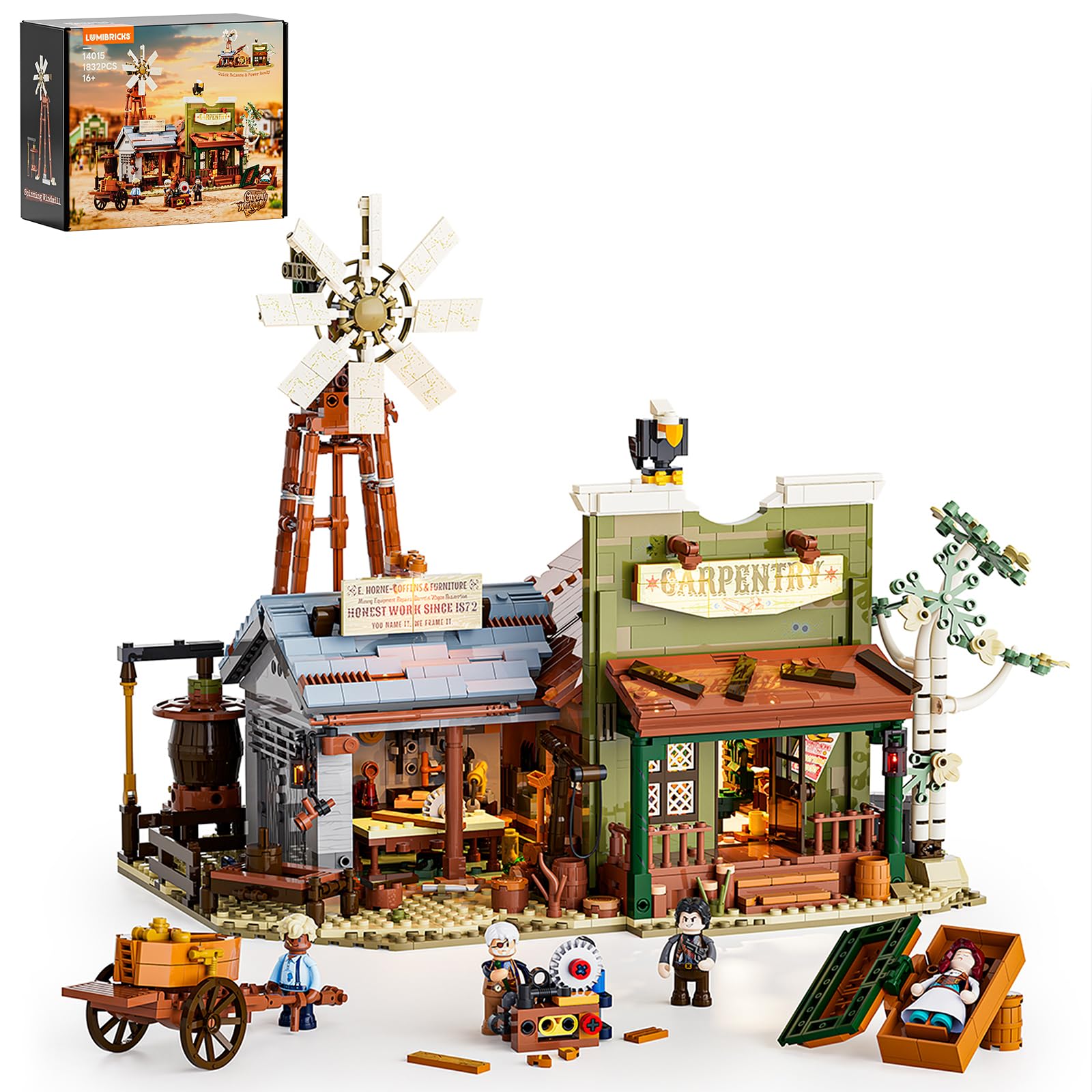 煉瓦小屋？　2つセット Amazon | Lumibricks 西部-大工仕事場照明-建物-レンガセット - 1832個